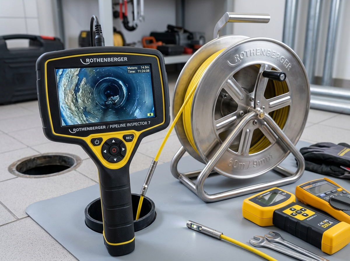 Video camera drain inspection equipment